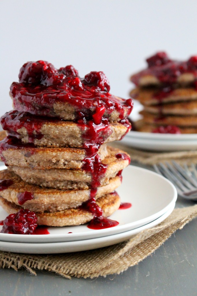 Banana Buckwheat Pancakes & Compote