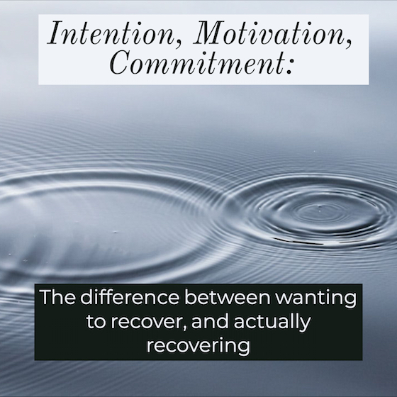 Intention, Motivation, Commitment: The difference between wanting to recover, and actually recovering