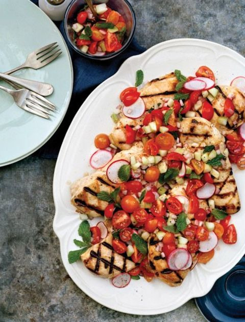 A delightful grilled chicken dish with a vibrant cucumber, radish, and cherry tomato relish,&hellip;